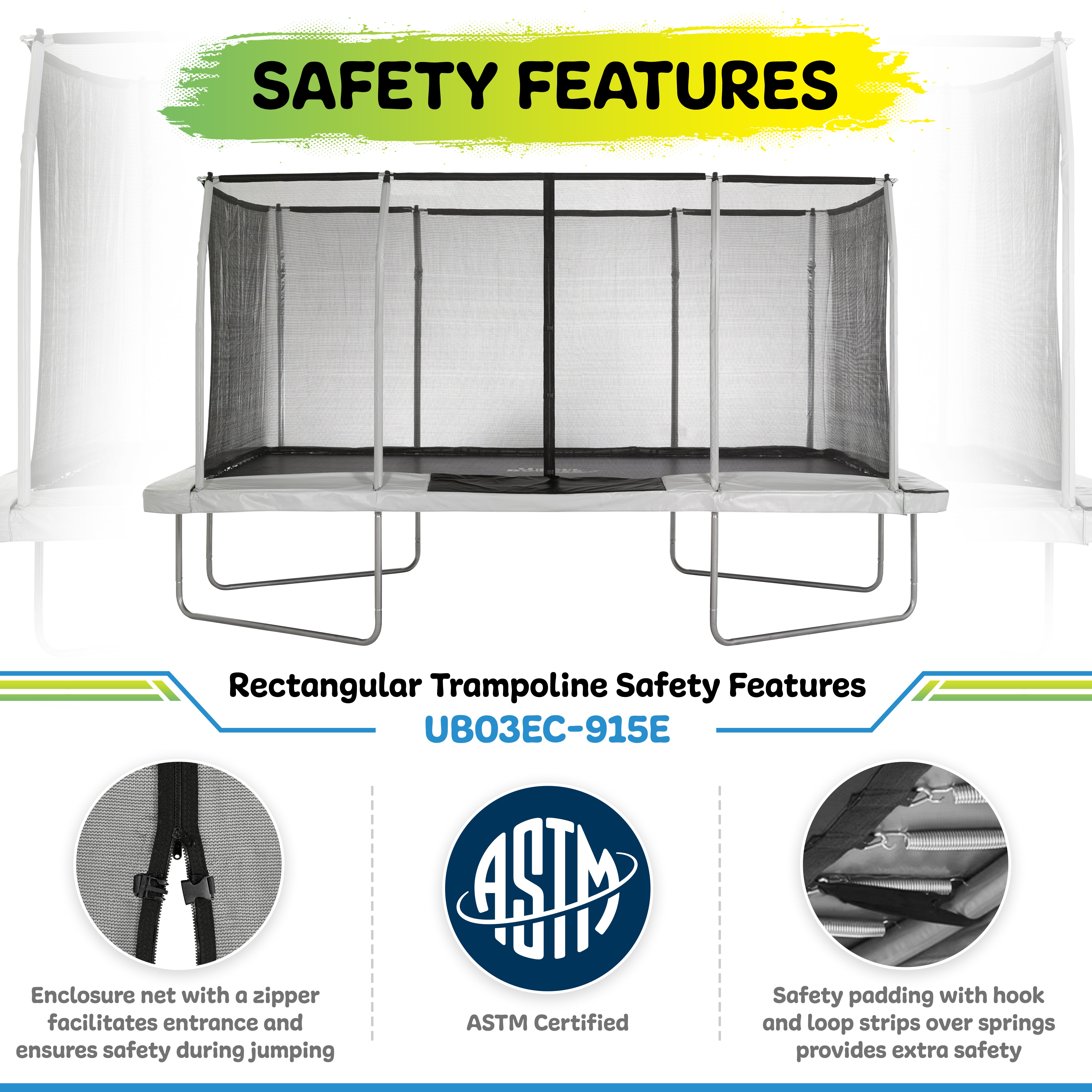 Machrus Upper Bounce 9' X 15' Gymnastics Style, Rectangular