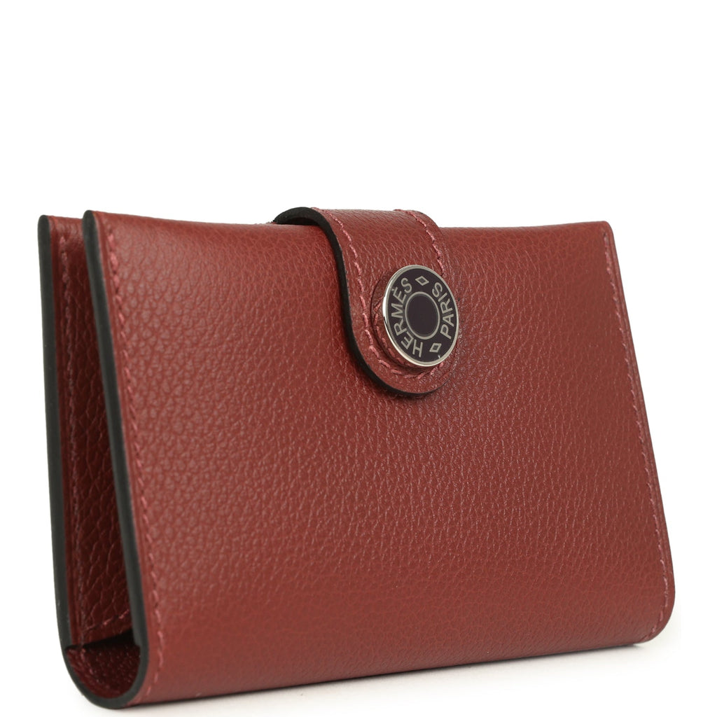 Hermes R.M.S Card Holder Rouge H Evercolor Lacquered Palladium Hardwar