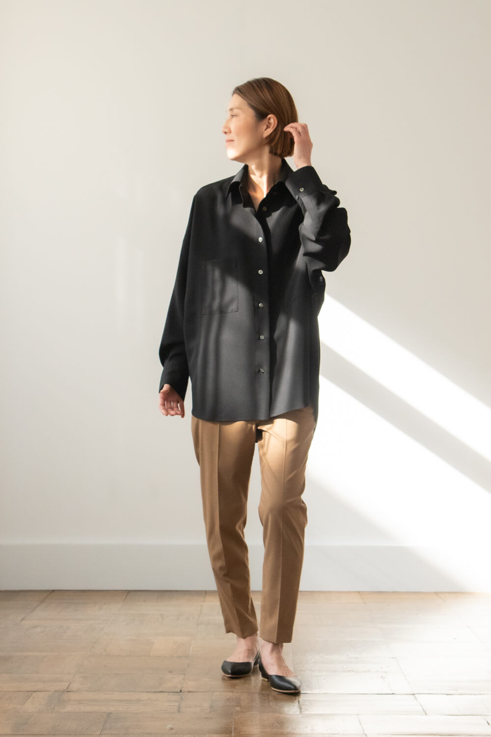 クレープシャツ」「Crepe Shirt」soutiencollar（ステンカラー