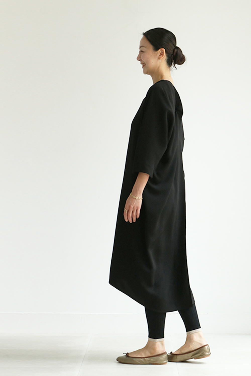 ブラックドレープ」7分袖「Black Drape」soutiencollar（ステンカラー