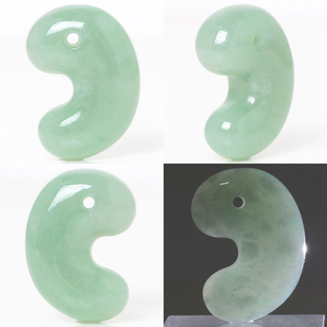 金山谷産糸魚川翡翠 工房製作出雲型勾玉 - 石の音ブログ