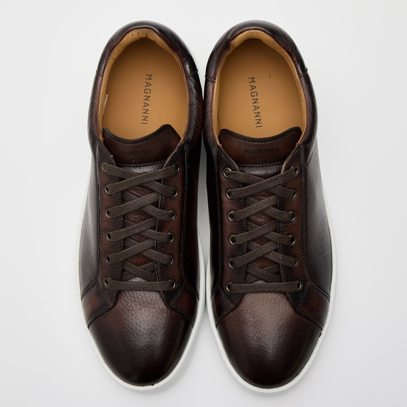 ディアスキンレザー カップソールスニーカー ダークブラウン | 25304