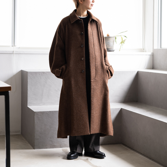 Blanc YM ALPACA OVERSIZE BALMACAN COAT ”NATURAL BROWN”［ナチュラル