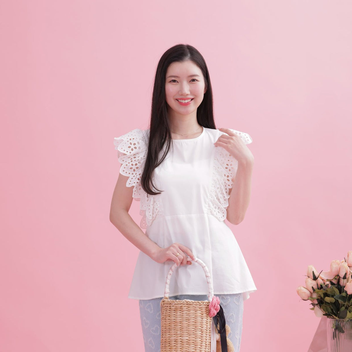 Frill Peplum Blouse – MAISON MARBLE