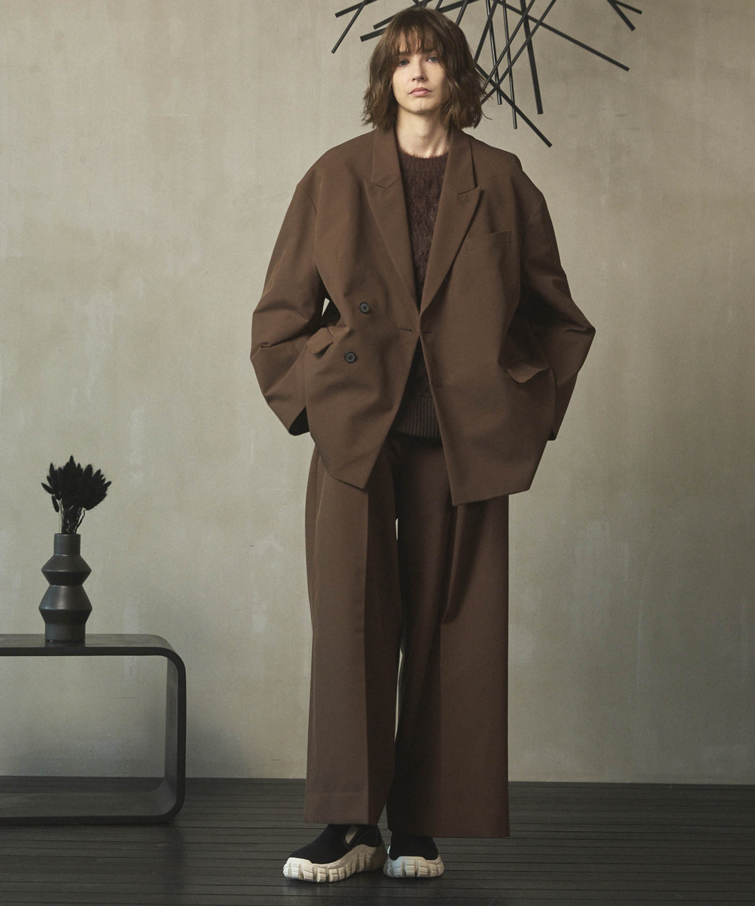 Cable Shaggy Mix Prime-Over Crew Neck Knit Pullover