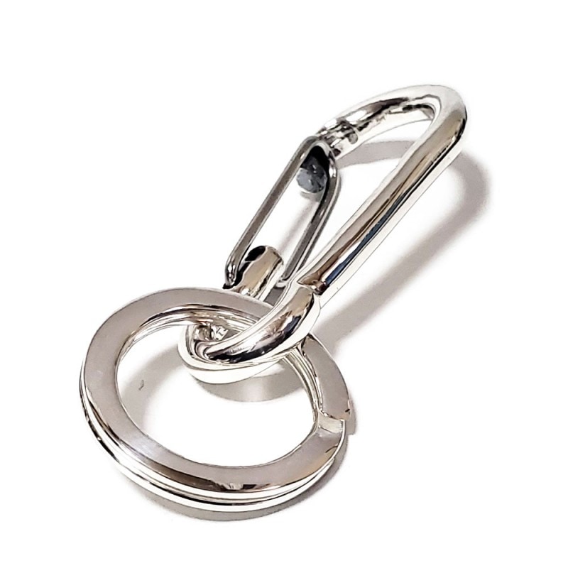 シルバー925（純銀製） 26mm キーリング 平型2重カン /フラットダブル