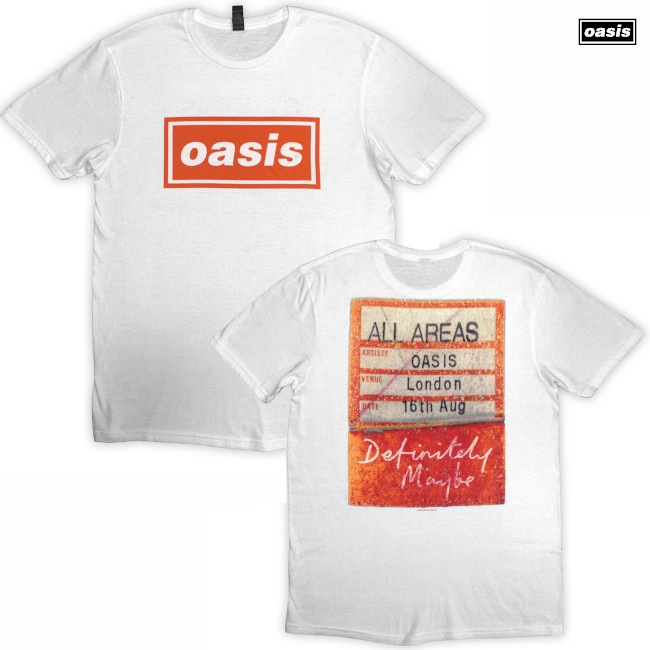 Oasis / オアシス - Definitely Maybe AAA Pass Tシャツ(ホワイト