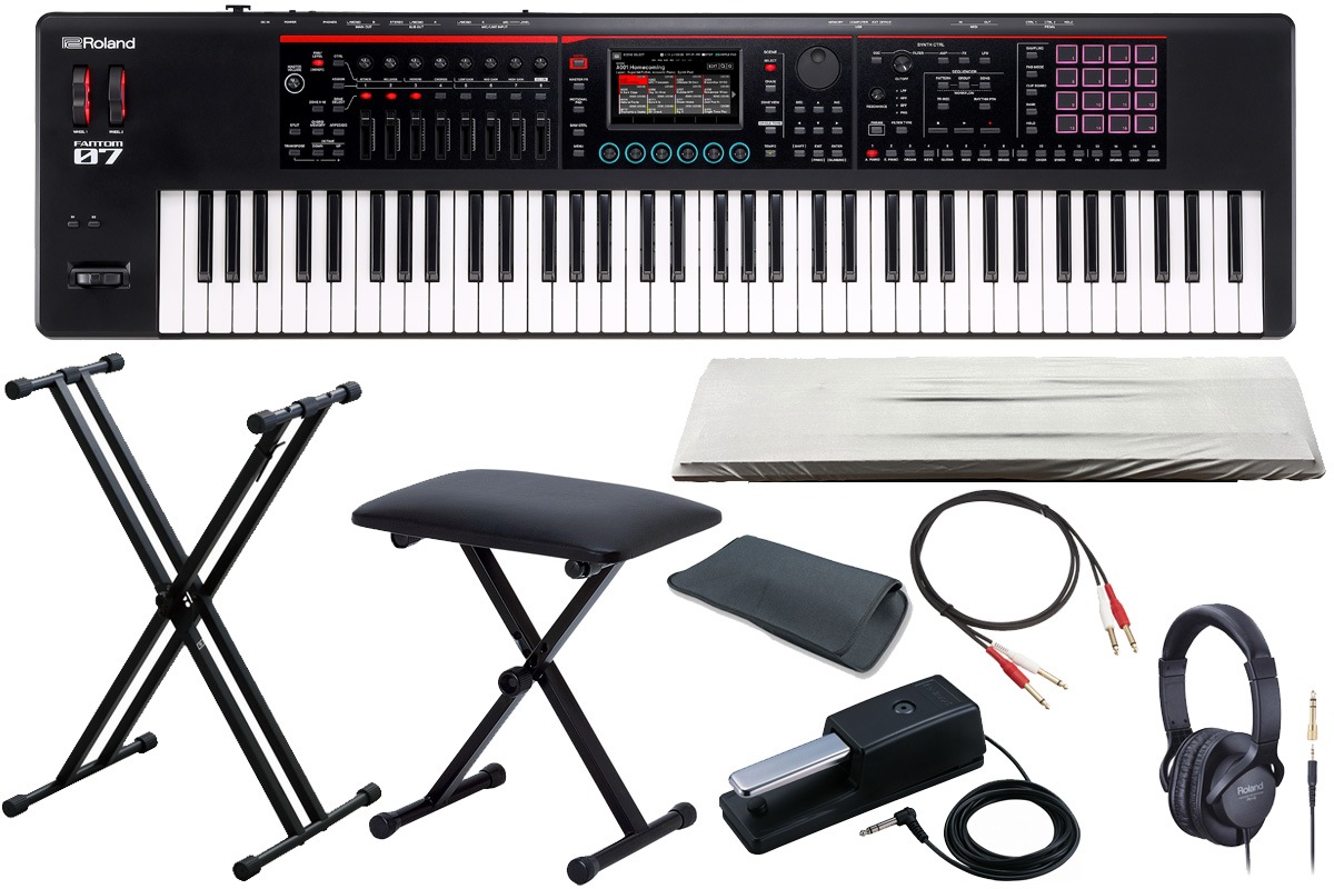 Roland ローランド / FANTOM-07 [X型キーボードスタンド + ベンチ +