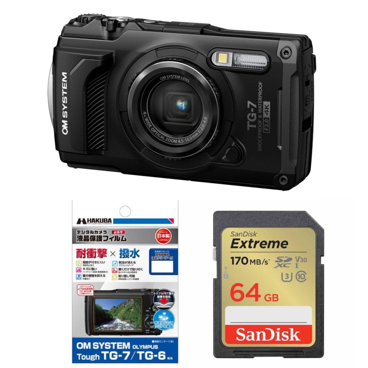 OM SYSTEM Tough TG-7 ブラック | コンパクトデジタル,オリンパス/OM