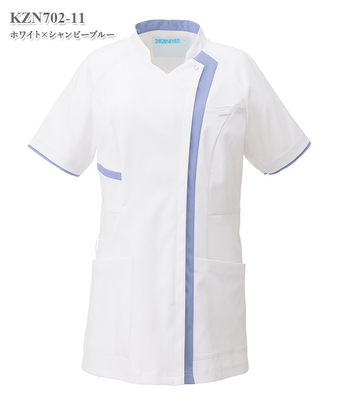レディススクラブジャケット半袖[KAZEN製品] KZN702｜THS-白衣通販・販売