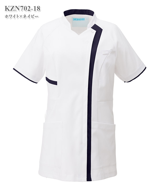 レディススクラブジャケット半袖[KAZEN製品] KZN702｜THS-白衣通販・販売