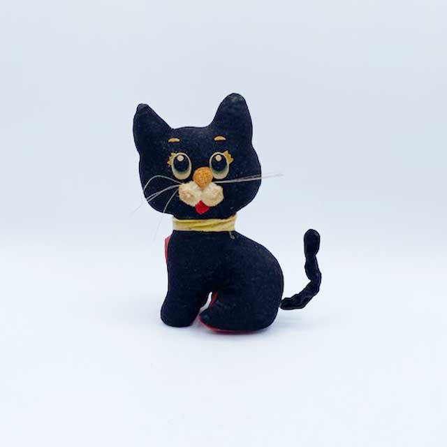 昭和レトロな黒猫のぬいぐるみ おがくず人形 日本製 TIM & SAILOR