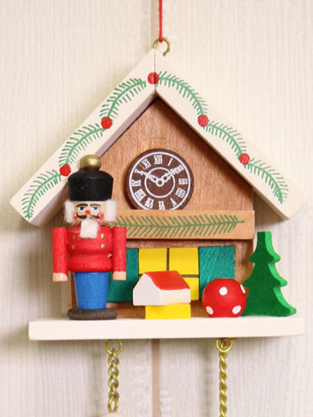 ドイツ製 オーナメント くるみ割り人形とカッコウ時計 (Christian