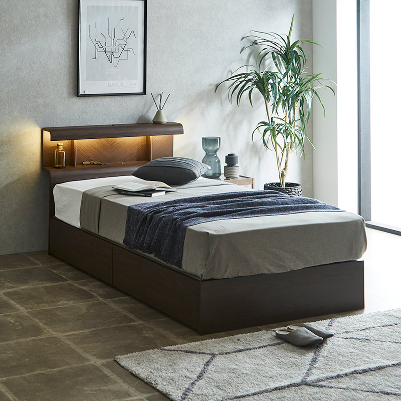 ベッドフレーム ルミナ-DR265 MBR【大型商品配送】※3サイズ有 の通販