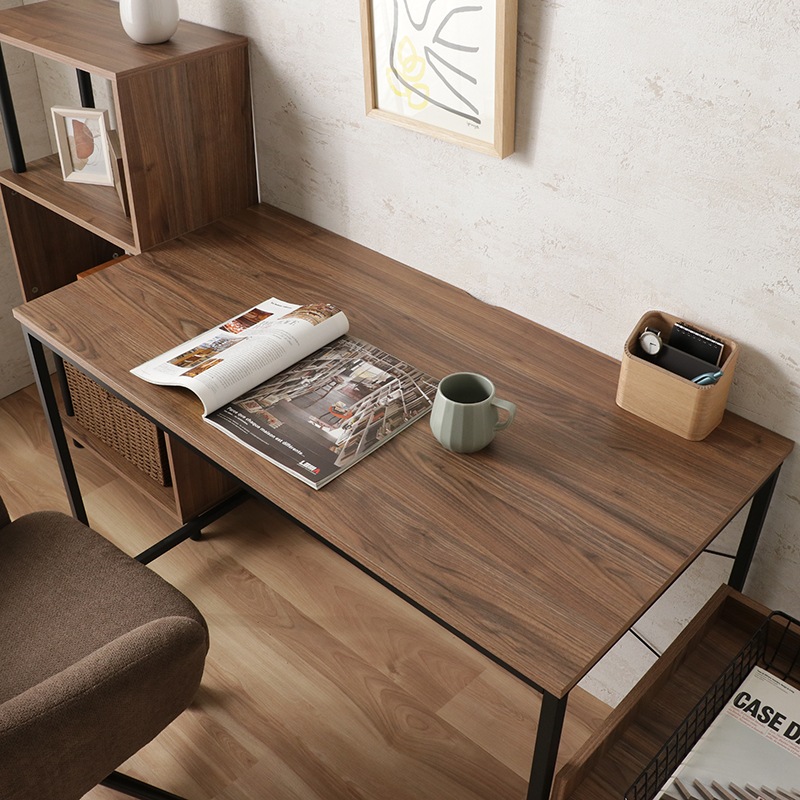 デスク3点セット IF ボルトEZ WAL/BK【お客様組み立て商品】の通販