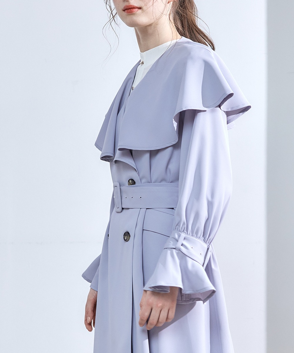 SALE】ビッグカラーキャンディスリーブトレンチコート - 12Twelve