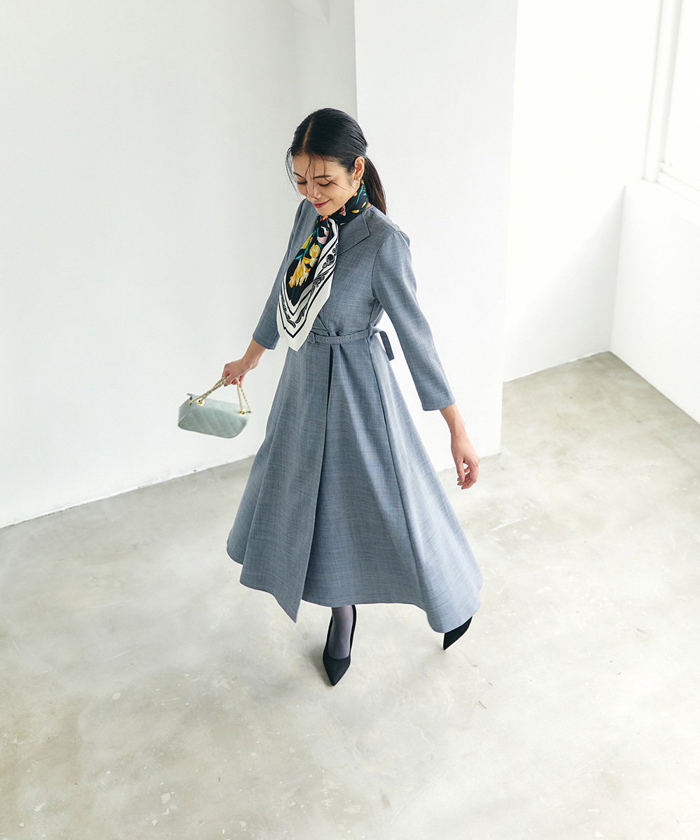 SALE】ラペルカラーカシュクールワンピース - 12Twelve Agenda