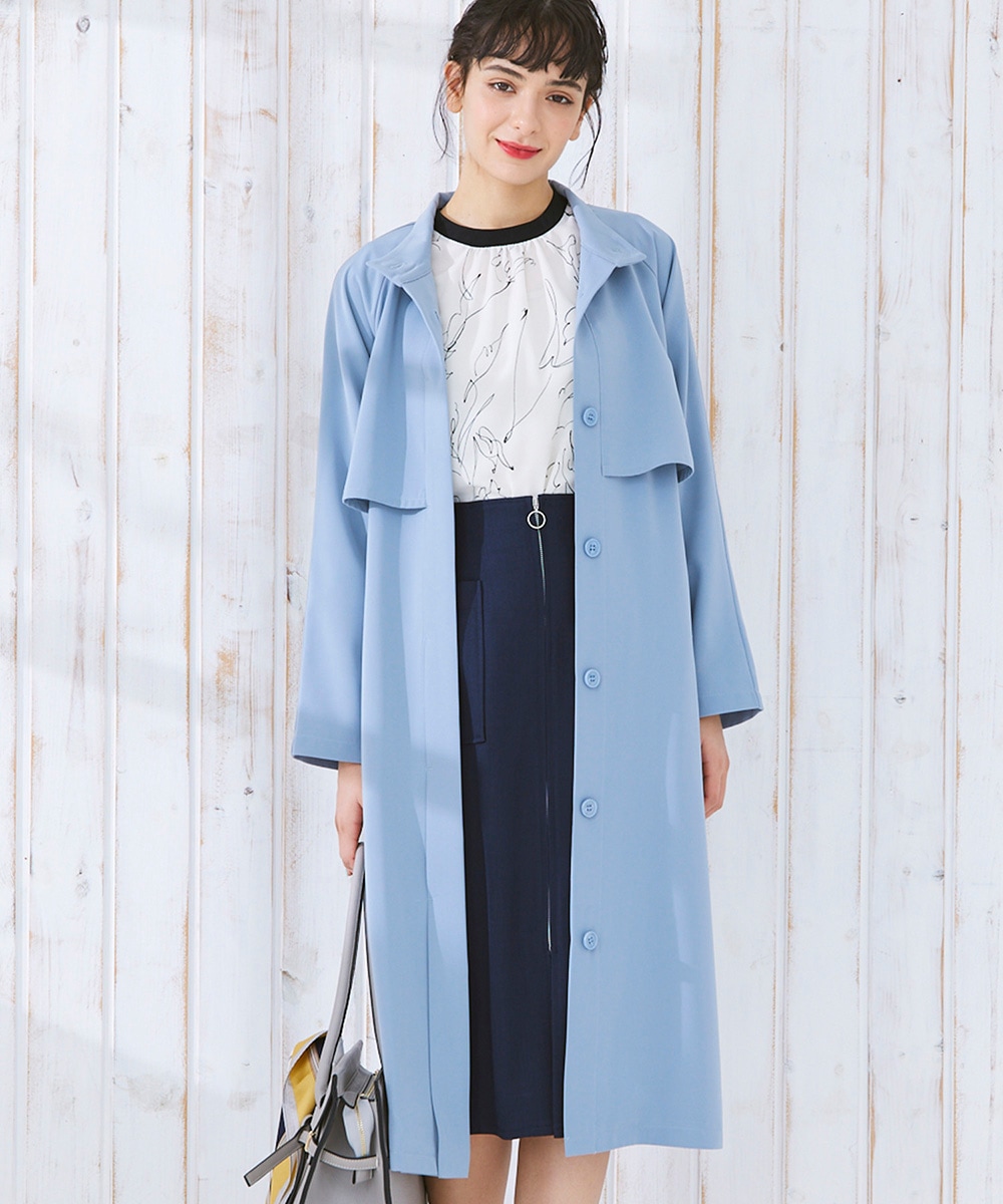 SALE】バックサテンスタンドカラートレンチコート - 12Twelve Agenda