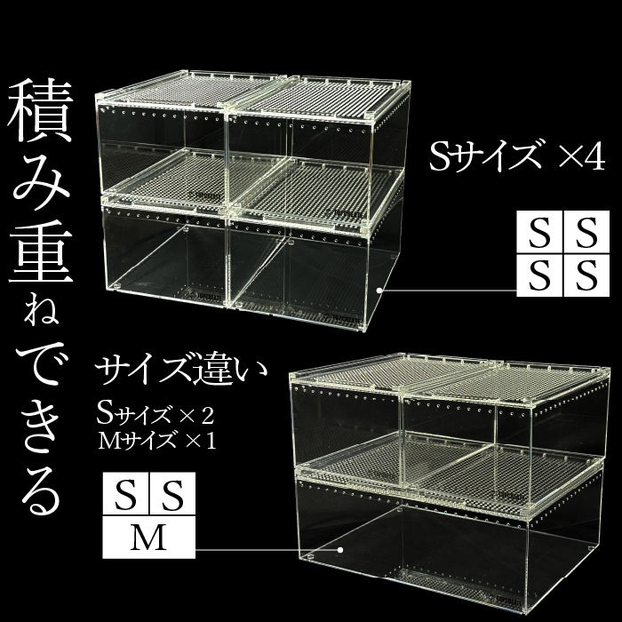 アクリルケージ(レプタイル用ボックス) L ワイドハイ クリア TOP-AC-L2