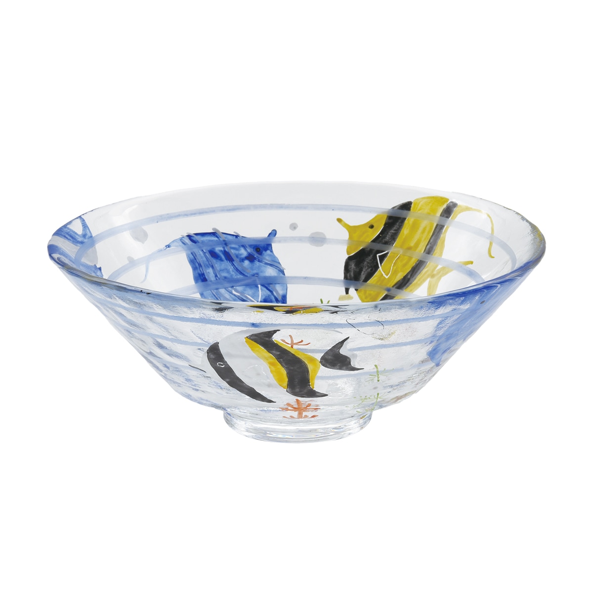 ガラス 抹茶碗 平茶碗 義山 エンゼルフィッシュ 超耐熱ガラス製 水出宋