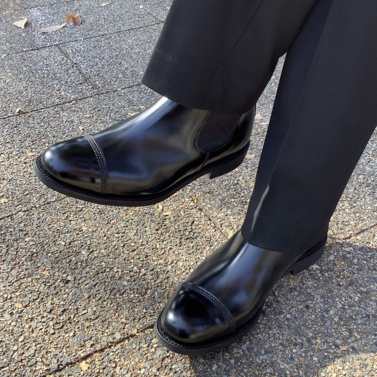 サンダース MILITARY CAP TOE CHELSEA BOOT BLACK サイドゴアブーツ