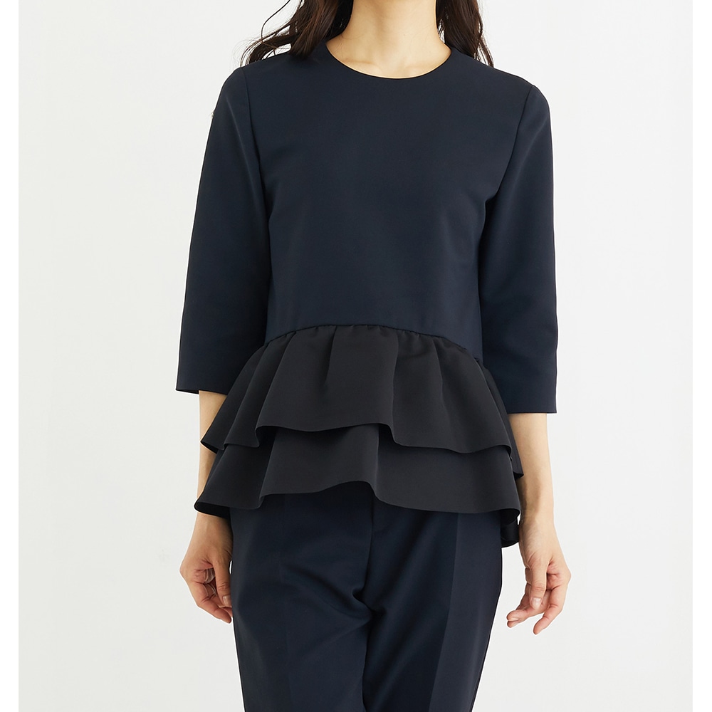 商品番号1106601]kokodeコラボ ネイビートップス(ぺプラム) |CARETTE