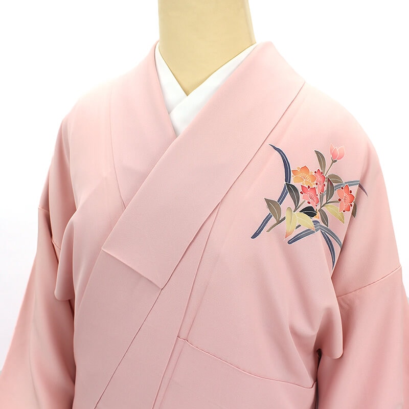 七五三10％】【中古】 付下げ 友禅 レディース 正絹 ピンク 花柄 身丈