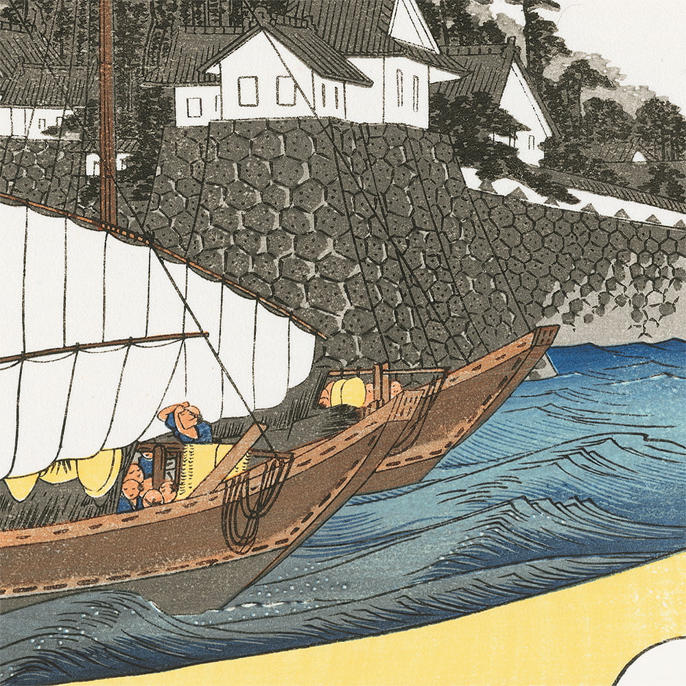 歌川広重「東海道五十三次 桑名 七里渡口」浮世絵木版画｜浮世絵工房