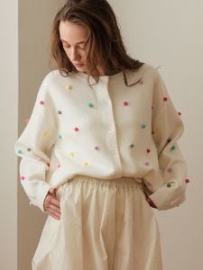 マルチドットムースカーディガン(BLACK) | CARDIGAN | UN MINOU