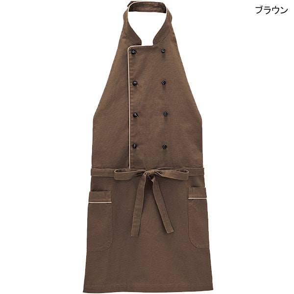 飲食店,エプロン,洋風エプロンフェイスミックス 襟付き胸当てエプロン