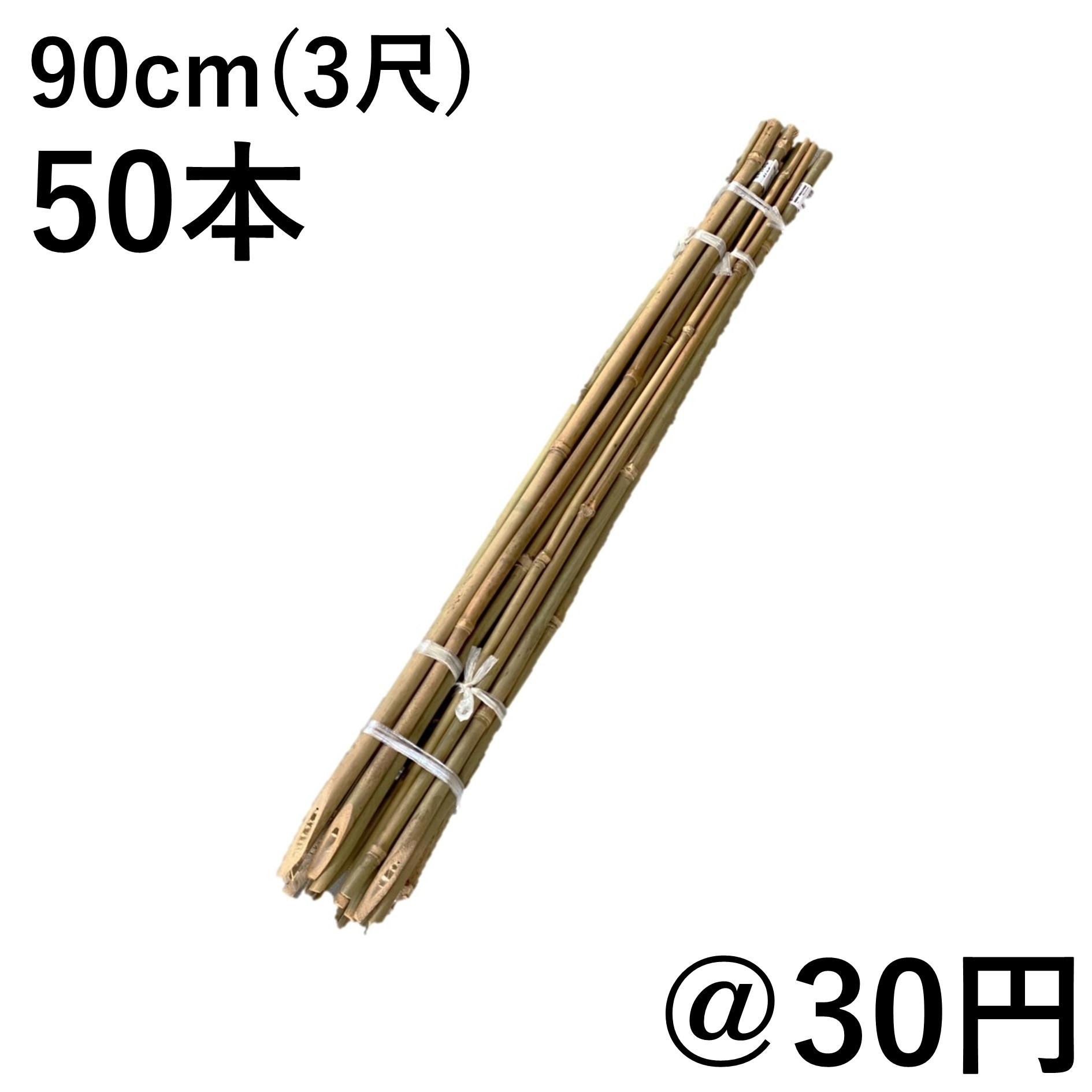 女竹 90cm（3尺）×50本 篠竹 農業用、園芸用の支柱など 竹 支柱