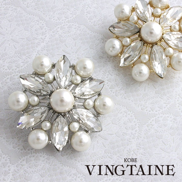フラワーパールビジューブローチ BR-48 | ブローチ | ヴァンテーヌ