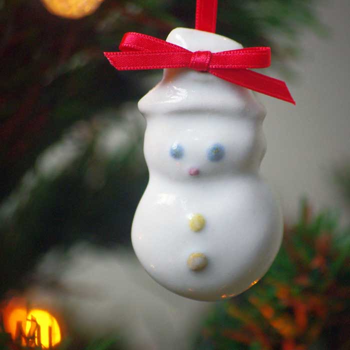 雪だるま 【X'masオーナメント/ツリー飾り】 益子焼 クリスマス リース