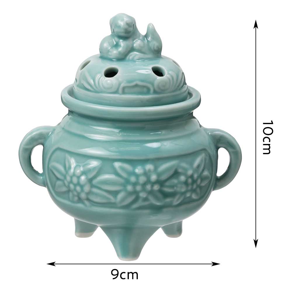 瀬戸焼 青磁鶯香炉＋香炉灰セット お香 練香 香木 空薫 インテリア