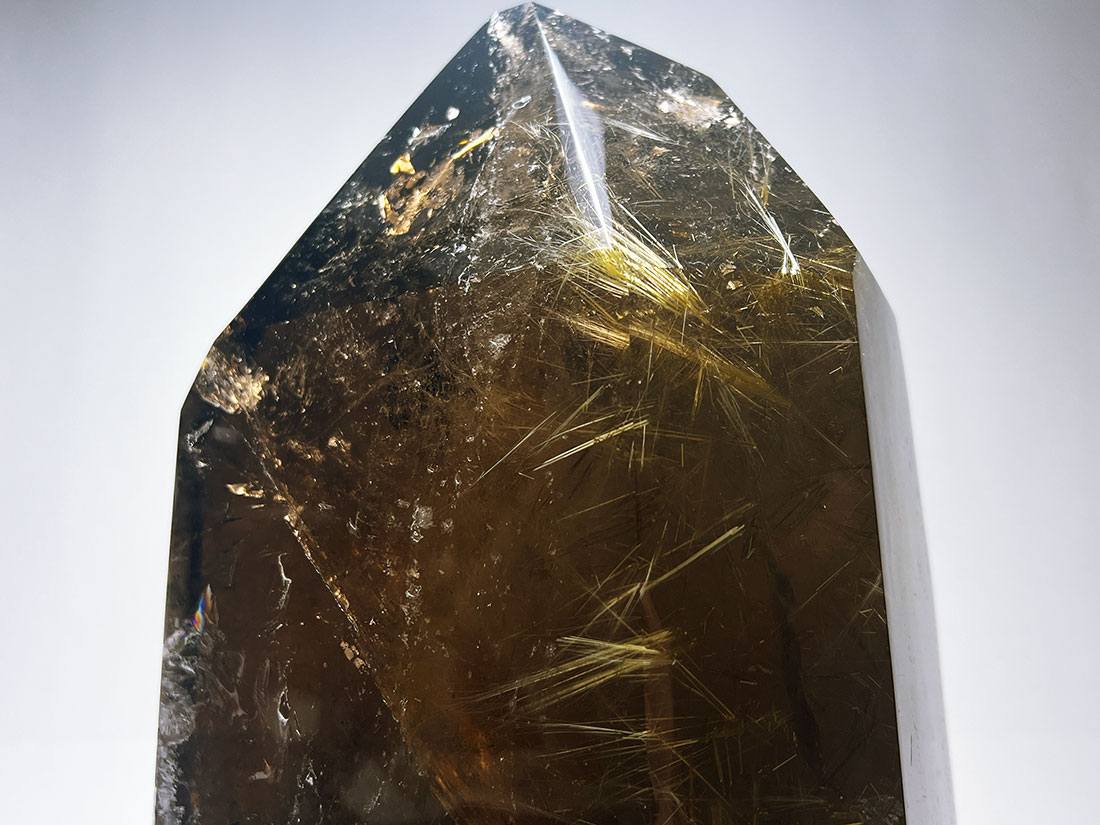 スモーキールチルクォーツ 大型ポリッシュ/Rutilated Quartz
