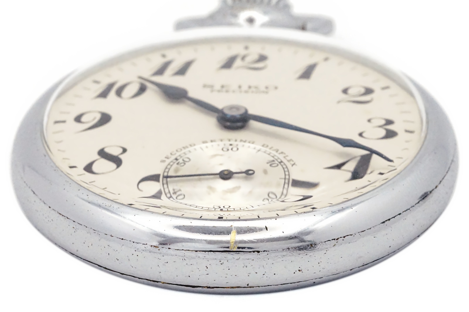 セイコー プレシジョン 懐中時計 青針 鉄道時計 国鉄 セコンド