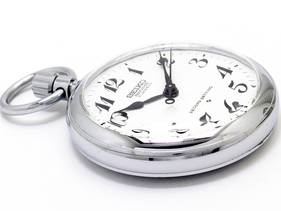 セイコー プレシジョン 懐中時計 6110-0010 21石手巻 OH済 昭和51年製