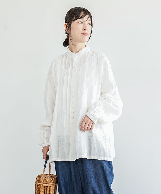 1000315]ICHI Antiquites(イチアンティークス) フレンチリネンシャツ