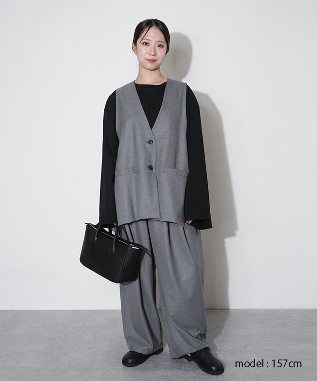 SALE 20%OFF】[3-260082]mizuiro ind(ミズイロインド) wide tuck PT