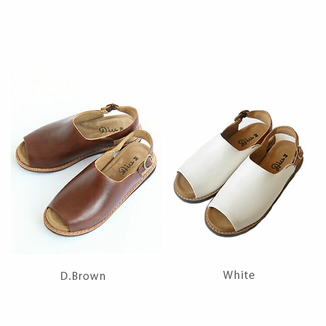 117D1559] Diu(ディウ) オープントゥ レザーサンダル/レディース