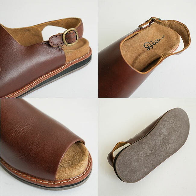 117D1559] Diu(ディウ) オープントゥ レザーサンダル/レディース