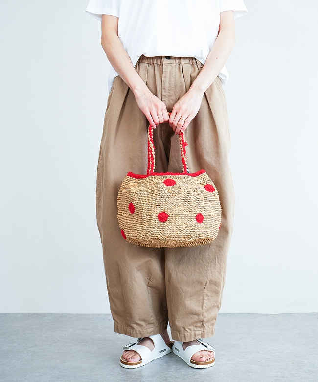 madrague6]【付属品あり】NORO(ノロ) ドットかごバッグ / トートバッグ