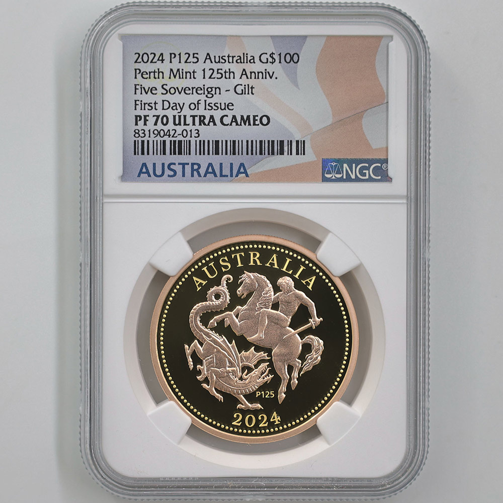 日本独占販売 2024 オーストラリア パース造幣局創立125周年 5ソブリン