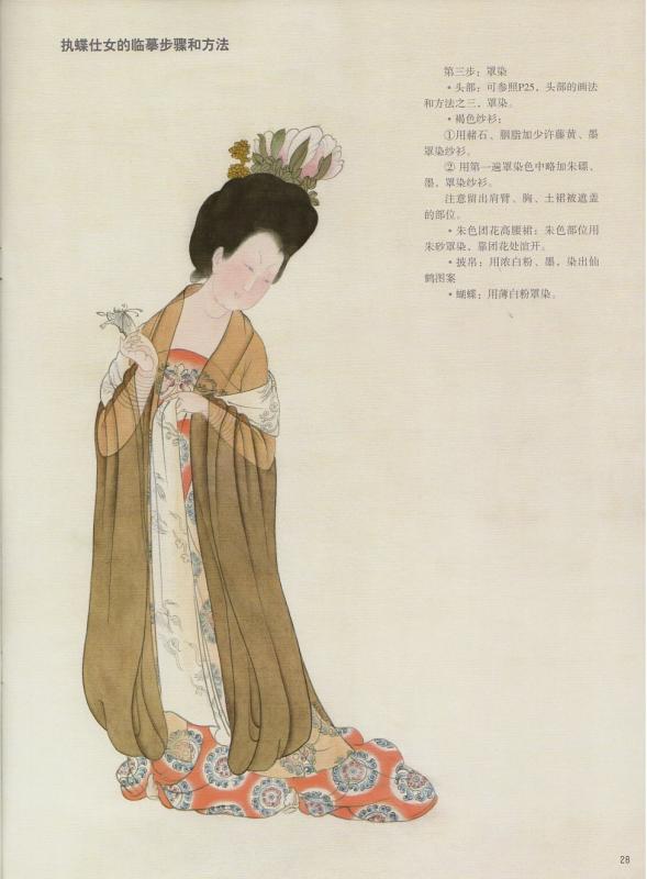 簪花仕女図臨慕範本 中国古代名作 中国伝統壁画技法叢書 中国絵画/簪花