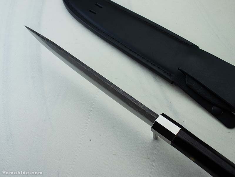 01580 鉈 剣鉈 先丸型 片刃 刃文綺麗 切味抜群 玉鋼 甲伏鍛 未使用品