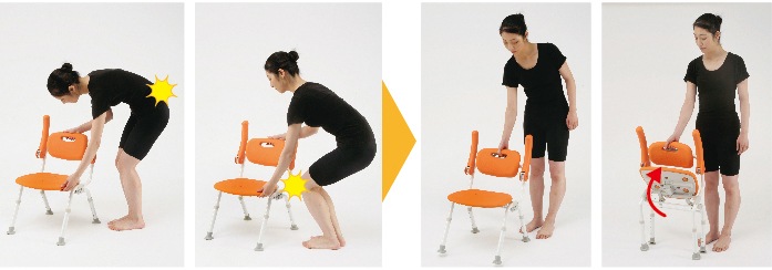 シャワーチェア「ユクリア」ミドルSPワンタッチおりたたみN｜ヤガミ