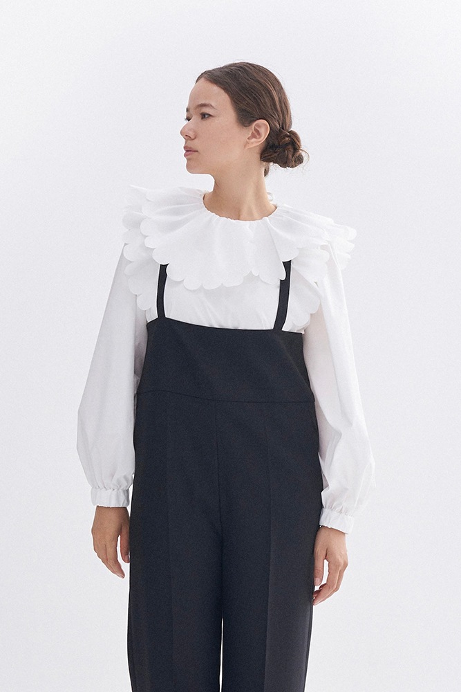 yori たっぷりスカラップブラウス 36