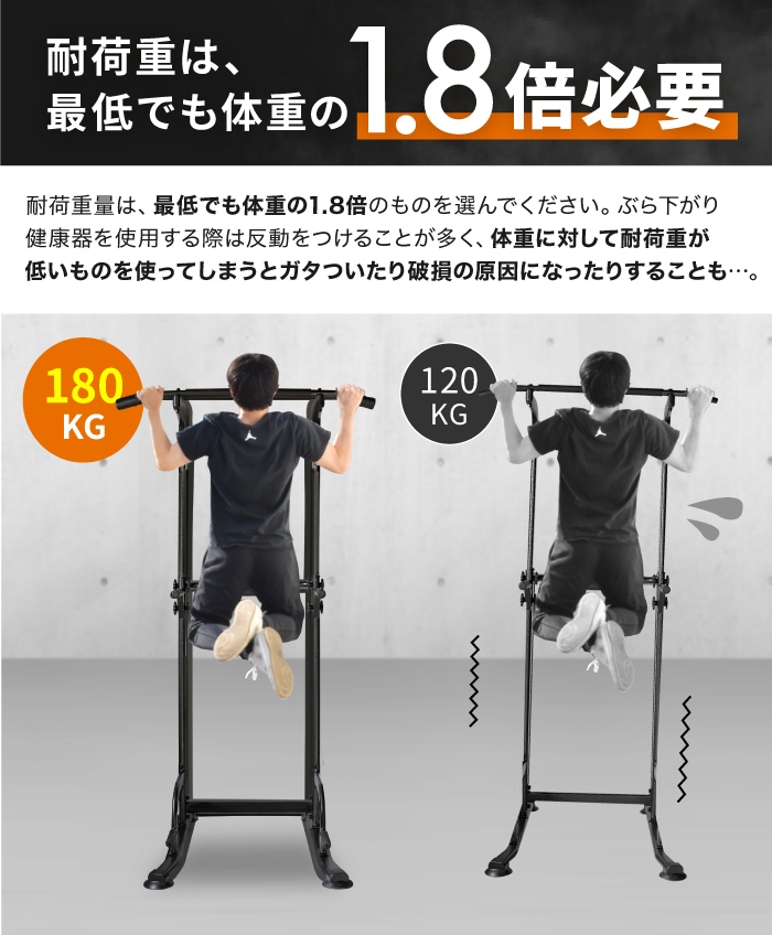 ぶら下がり健康器 BARWING モデル 高さ調整11段階 3Dパット搭載 4WAY