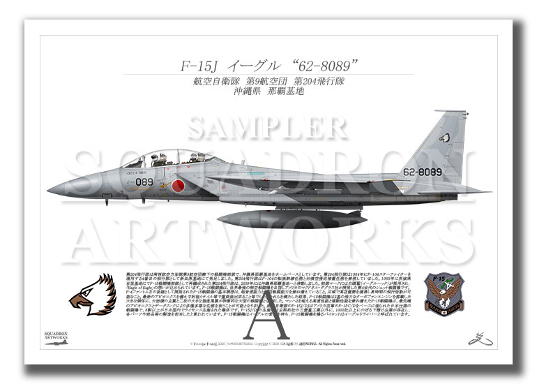F-15DJ イーグル 第204飛行隊 “62-8089” （A4サイズ Prnts