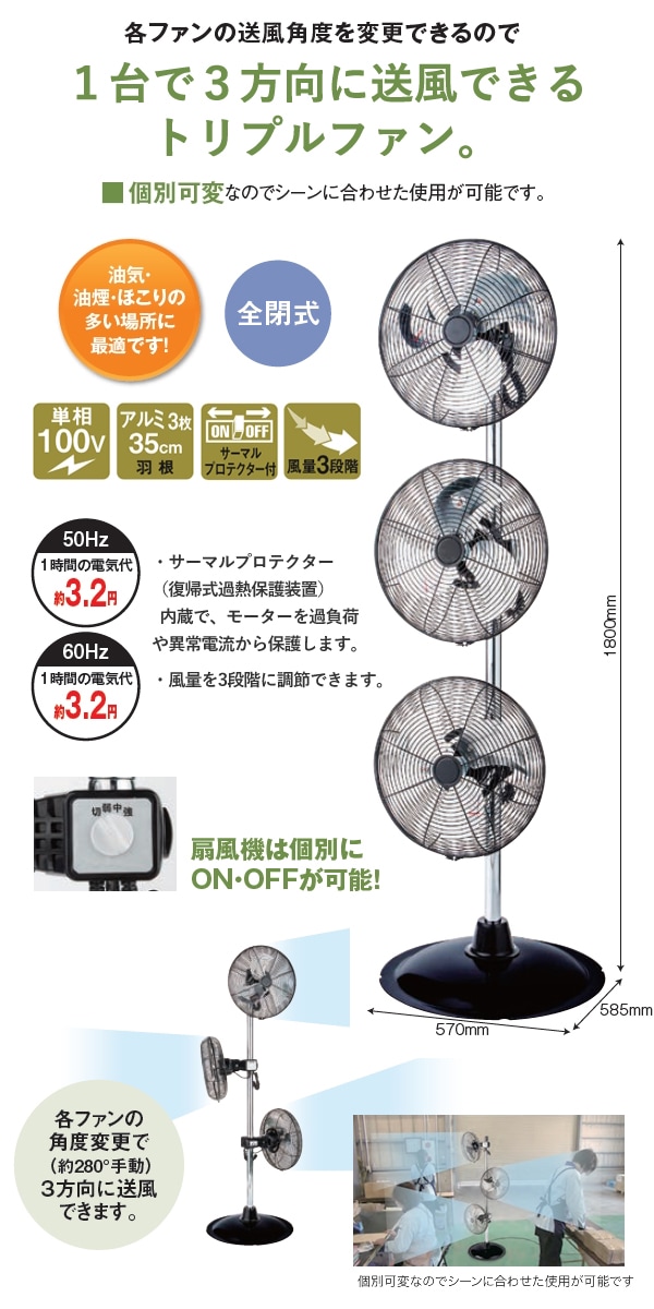 ユアサプライムス.com｜ナカトミ 35cmトリプルファン TRF-35V 業務用